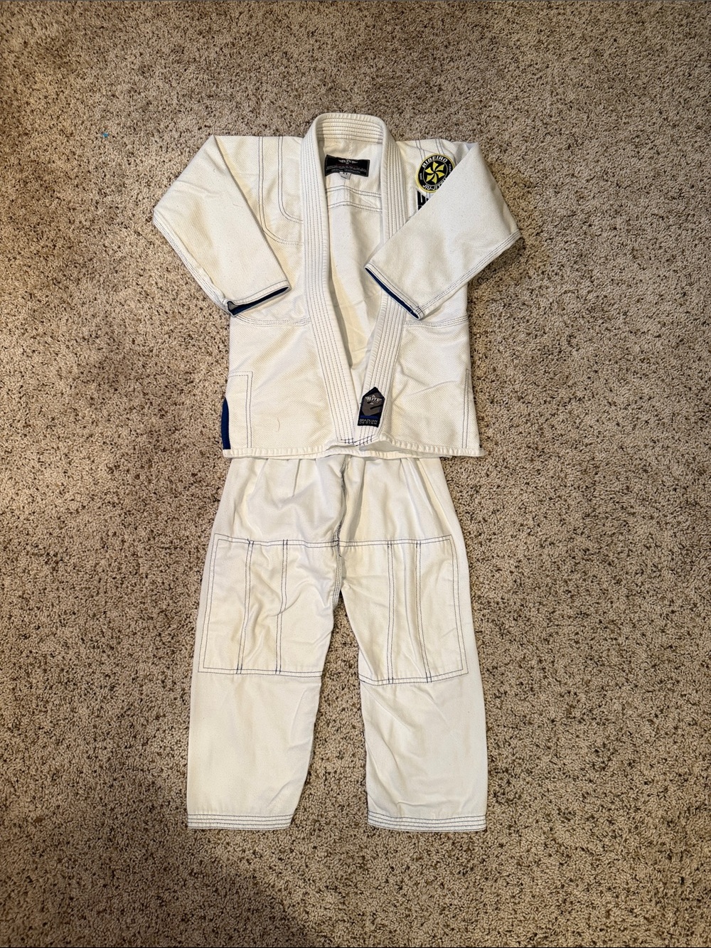 Kids White Jiu-Jitsu Gi with Patch - Youth Martial Arts Uniform